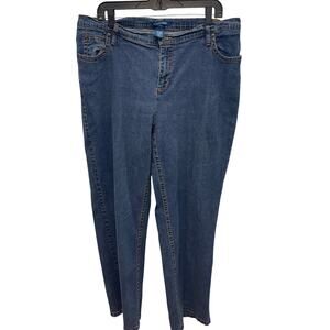 Blue Couture Size 18W Tall Straight Leg Stretch Cotton Blend Denim Blue Jeans